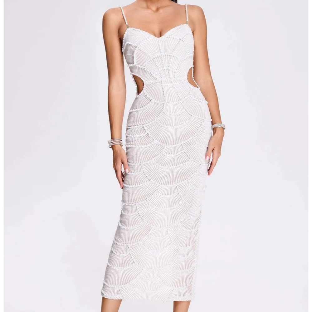 *NWT* Bella Barnett Teresa Pearl Sequin Midi Dress